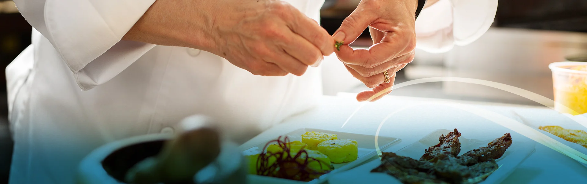 Chef Prepping Food on Plate