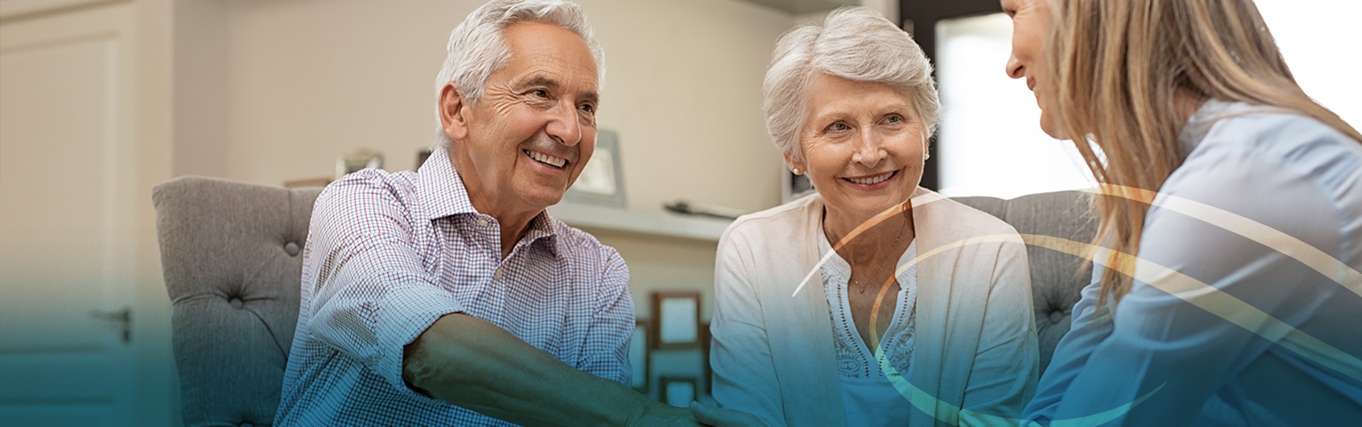 Man and Woman Talking to Senior Specialist