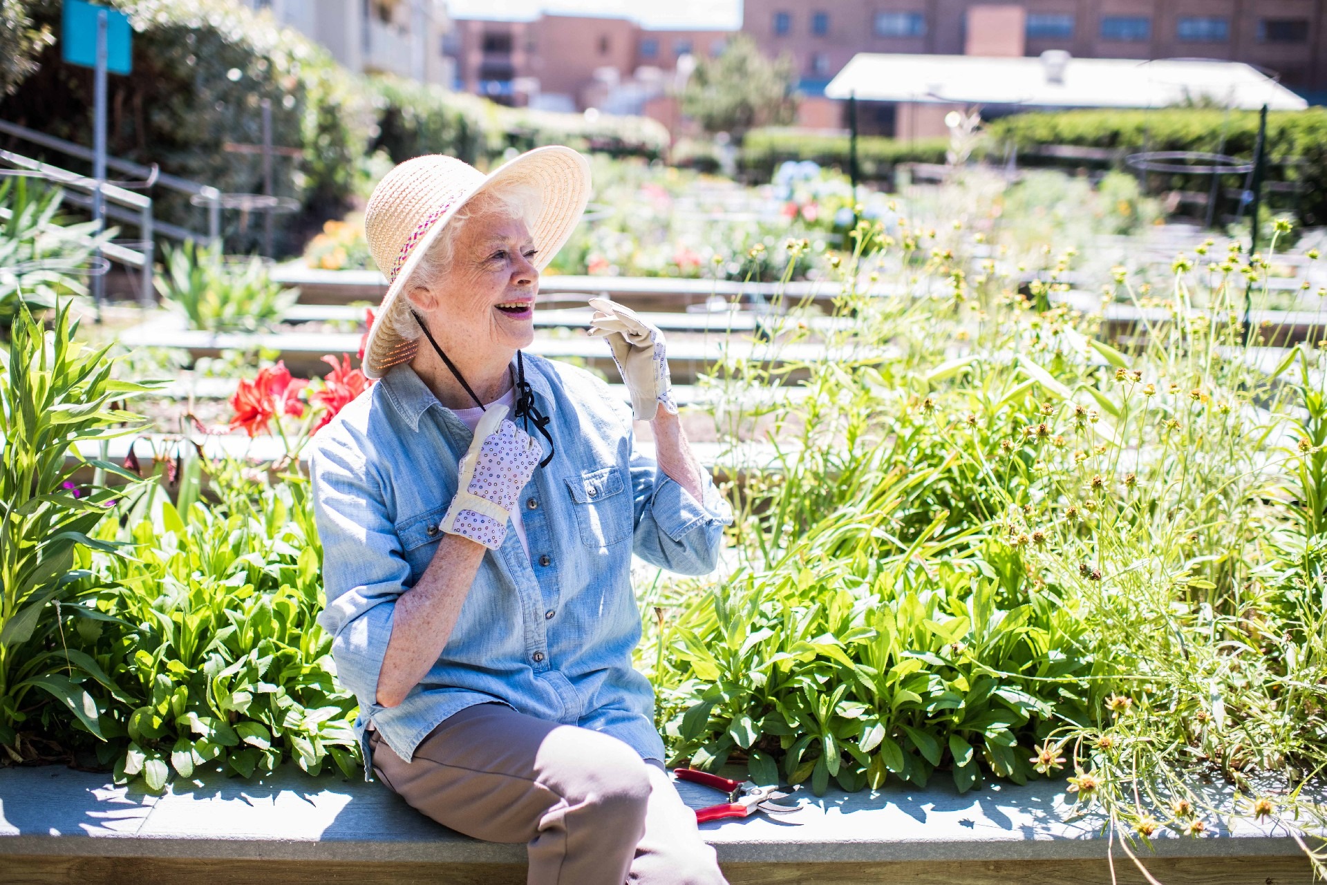 Retired Woman Smiling Outside