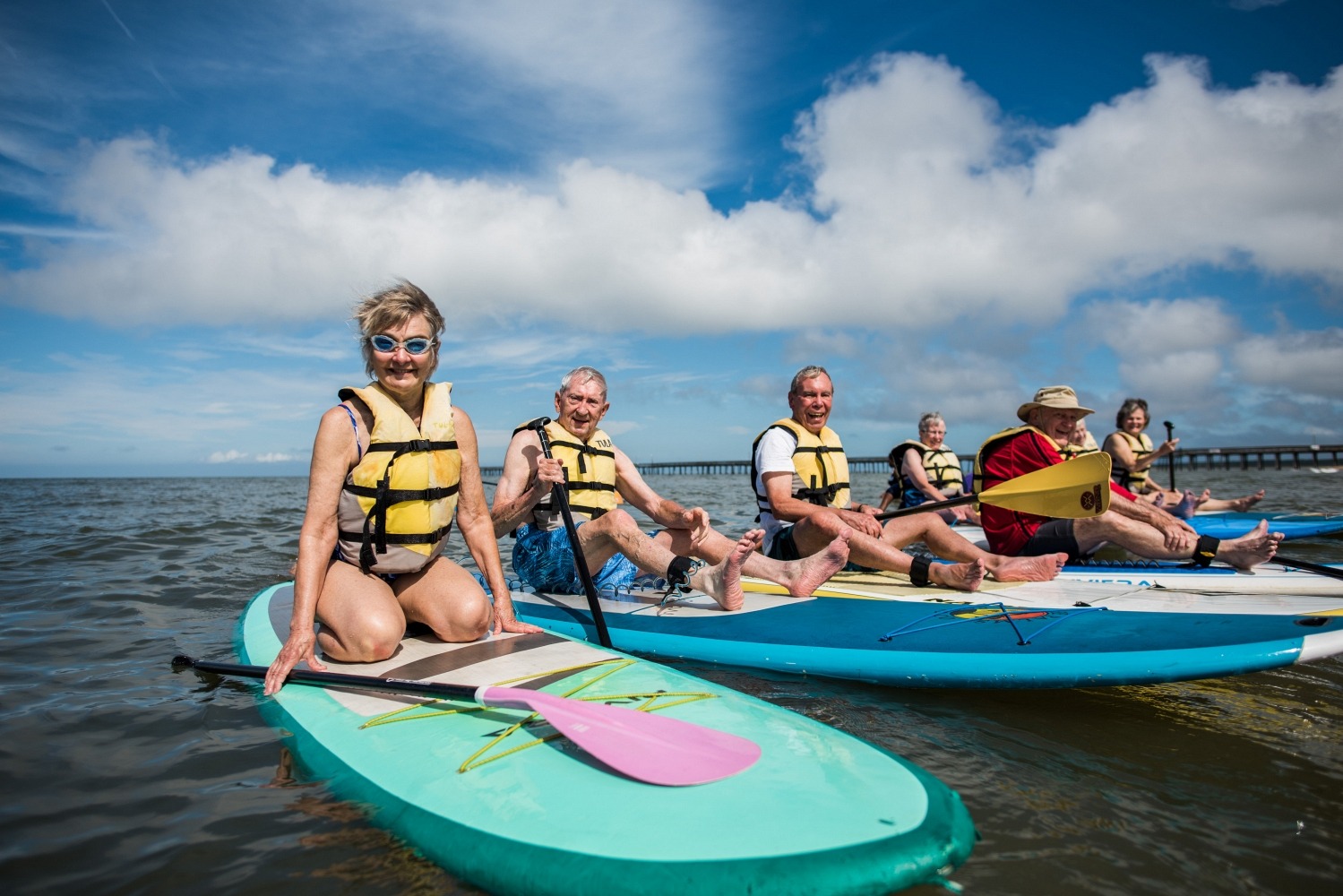 Retired Seniors Kayaking on the Chesapeake Bay