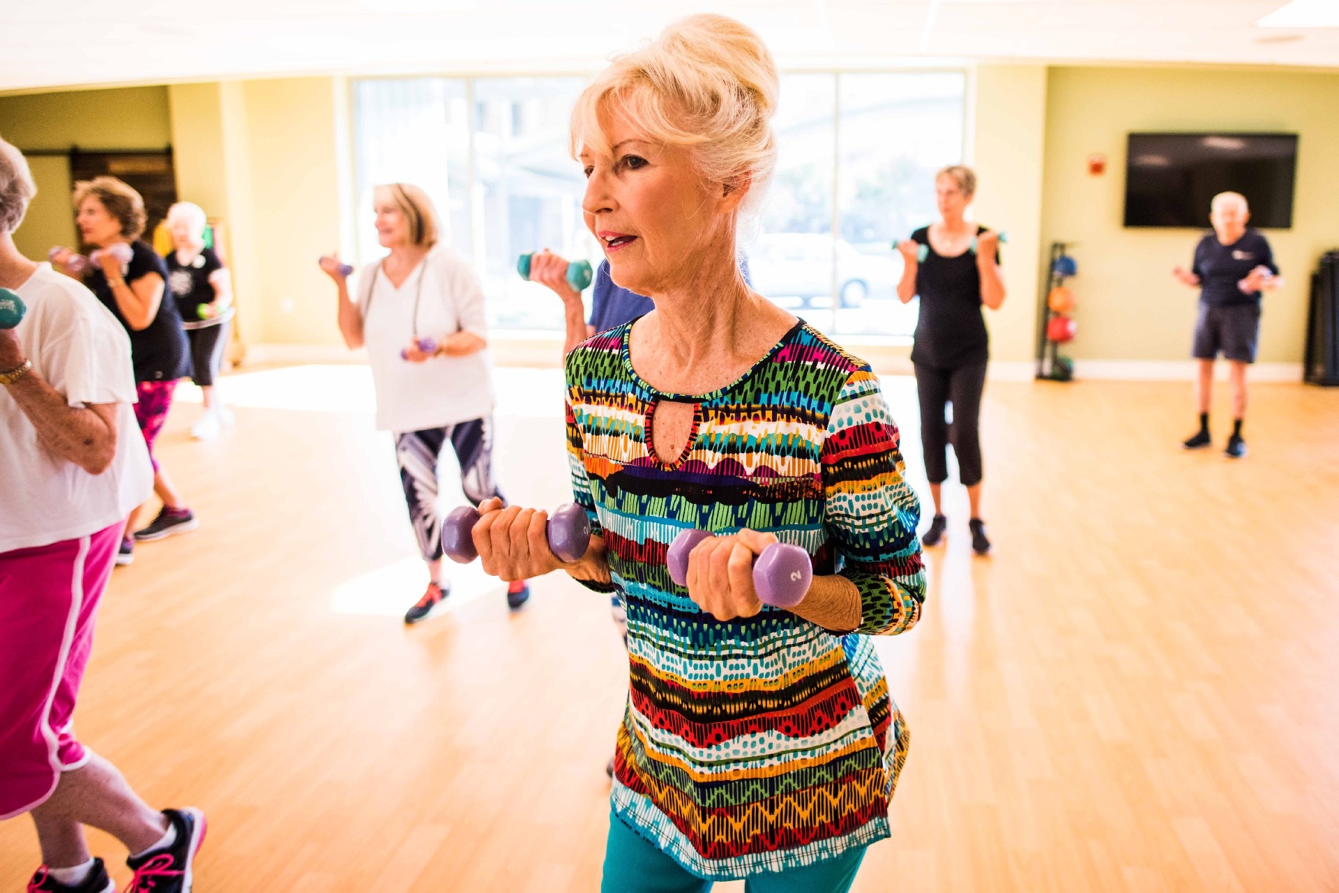 Retired Woman Exercising