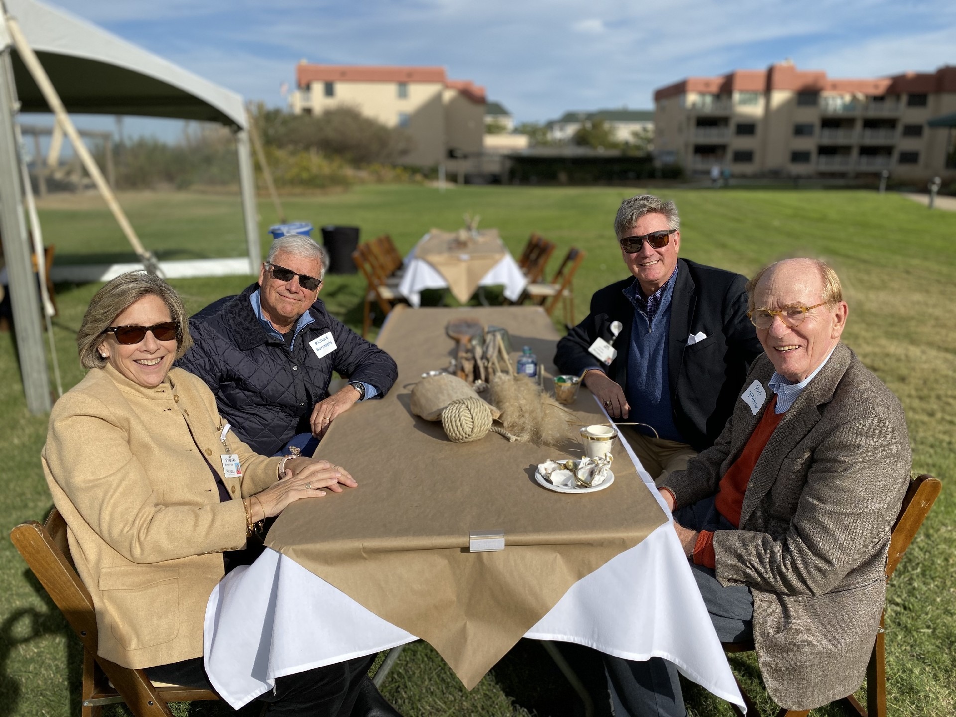 Retired Community Members Sitting Together Outside