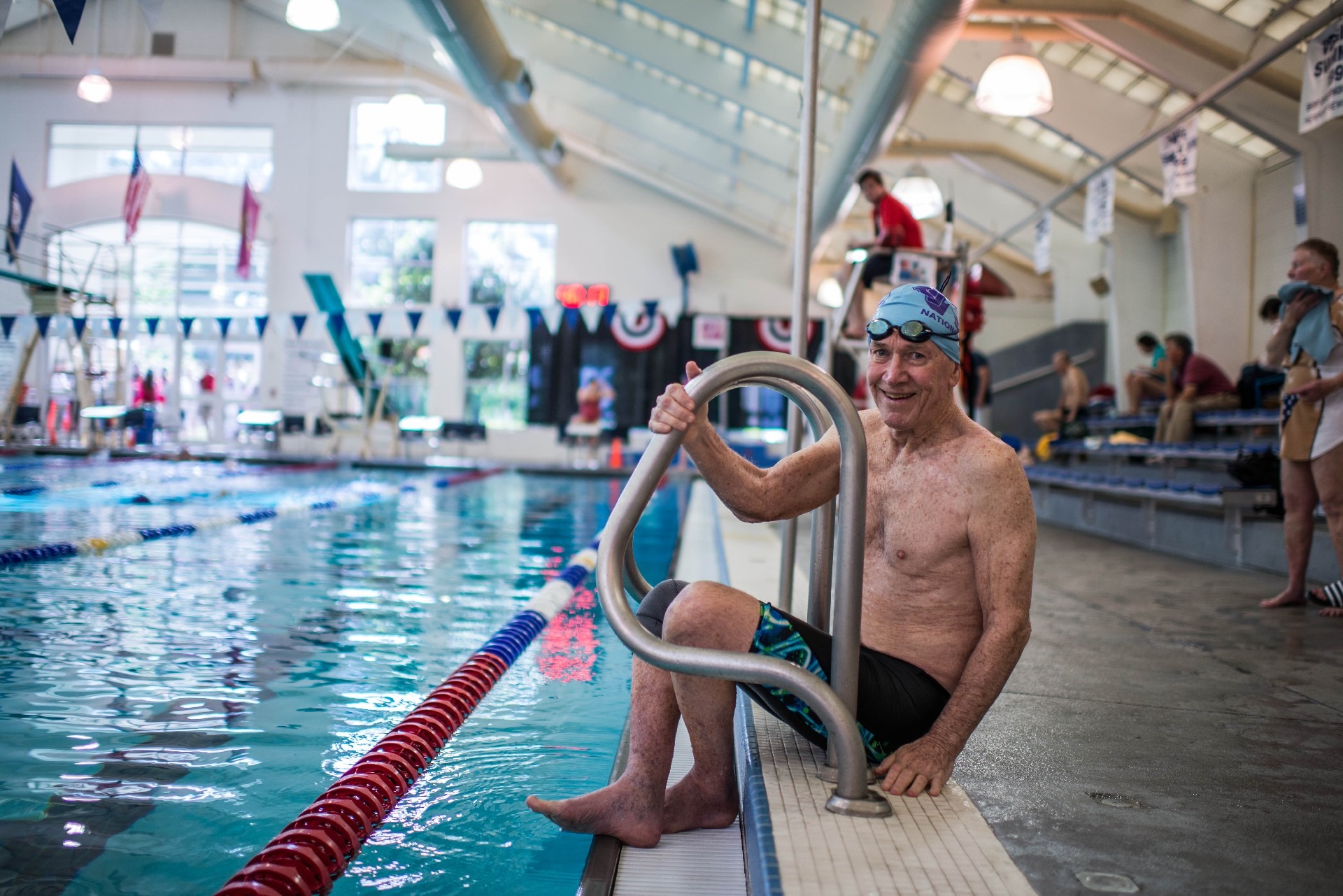 Man Smiling in Pool