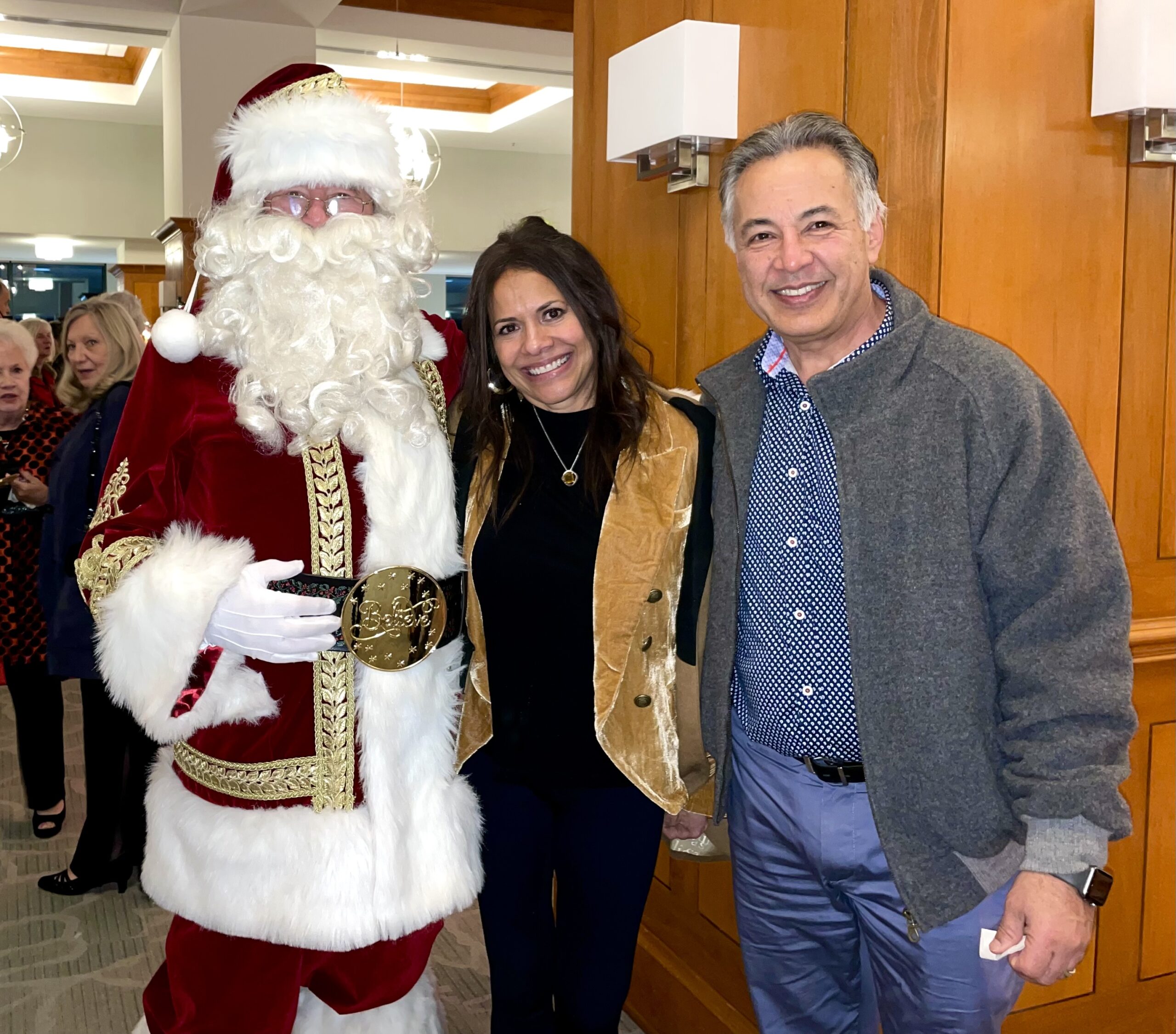 Santa Smiling with Woman and Man