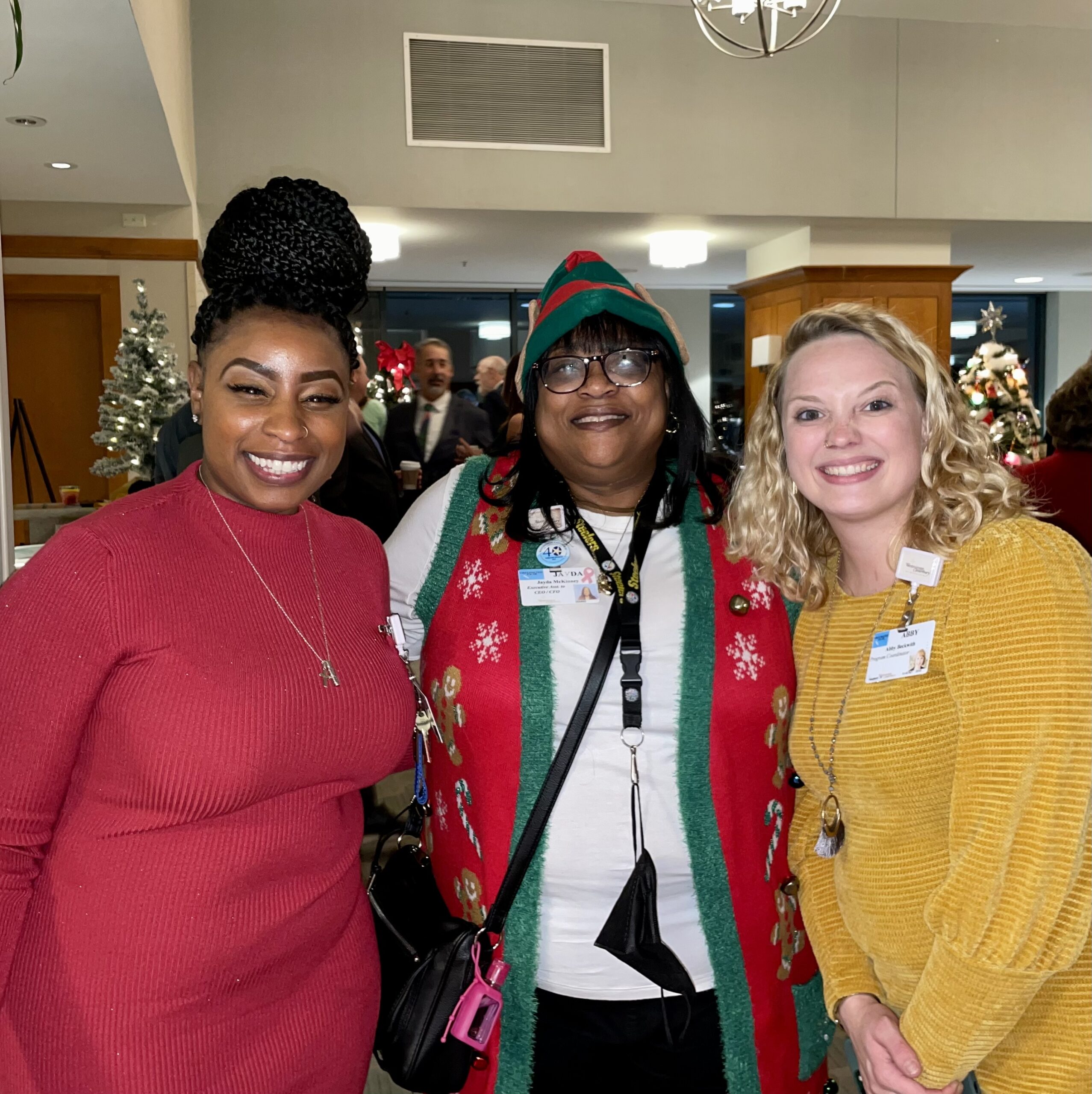 Group of Woman Smiling at Christmas Party