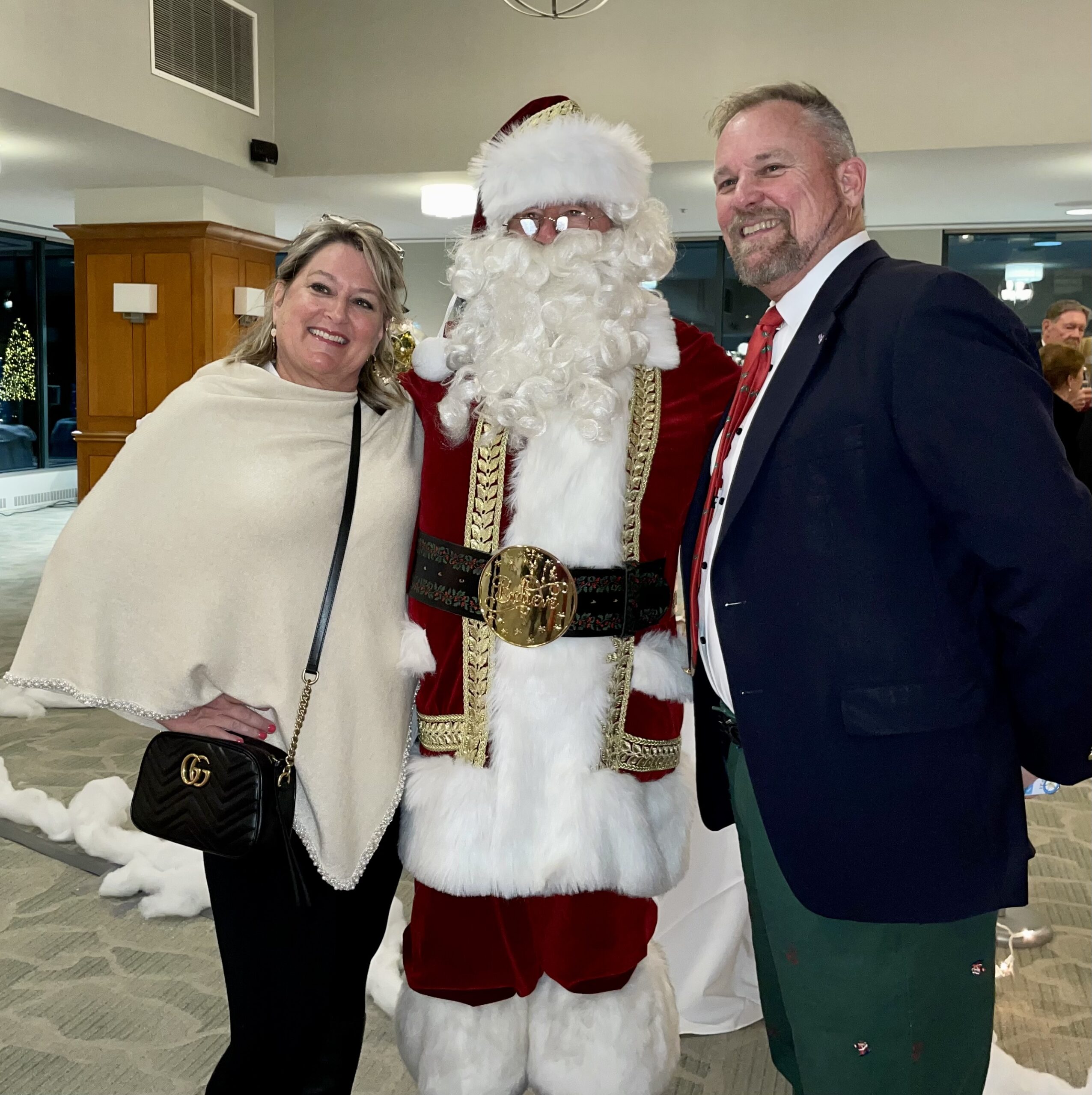 Santa Smiling with Man and Woman